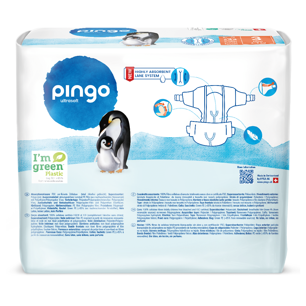 Pañales T3 (4-9kg) Pingo 44 Uds