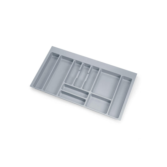 Emuca Cubertero Optima para cajón de cocina, módulo 900 mm, Plástico, Gris
