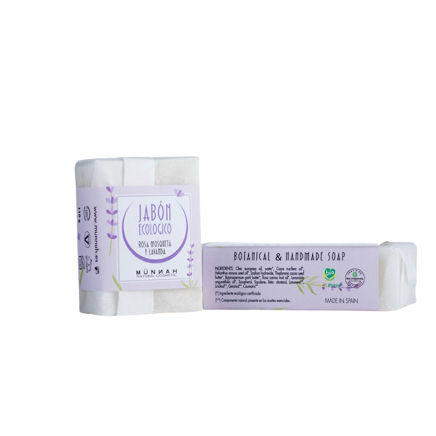 Jabón Rosa Mosqueta y Lavanda Münnah 115 g