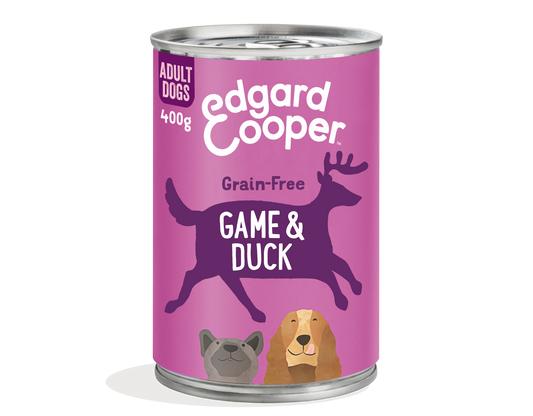 Lata de comida para perros con carne de caza y pato sin cereales | Edgard & Cooper 400 g
