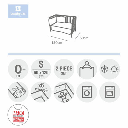 Manta para cuna de 110x140 cm. Cambrass en varios colores Star Celeste