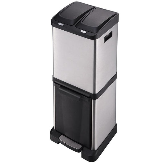 Cubo Pedal Ecológico 3 Compartimentos Habitex 32 L  (Reacondicionado)