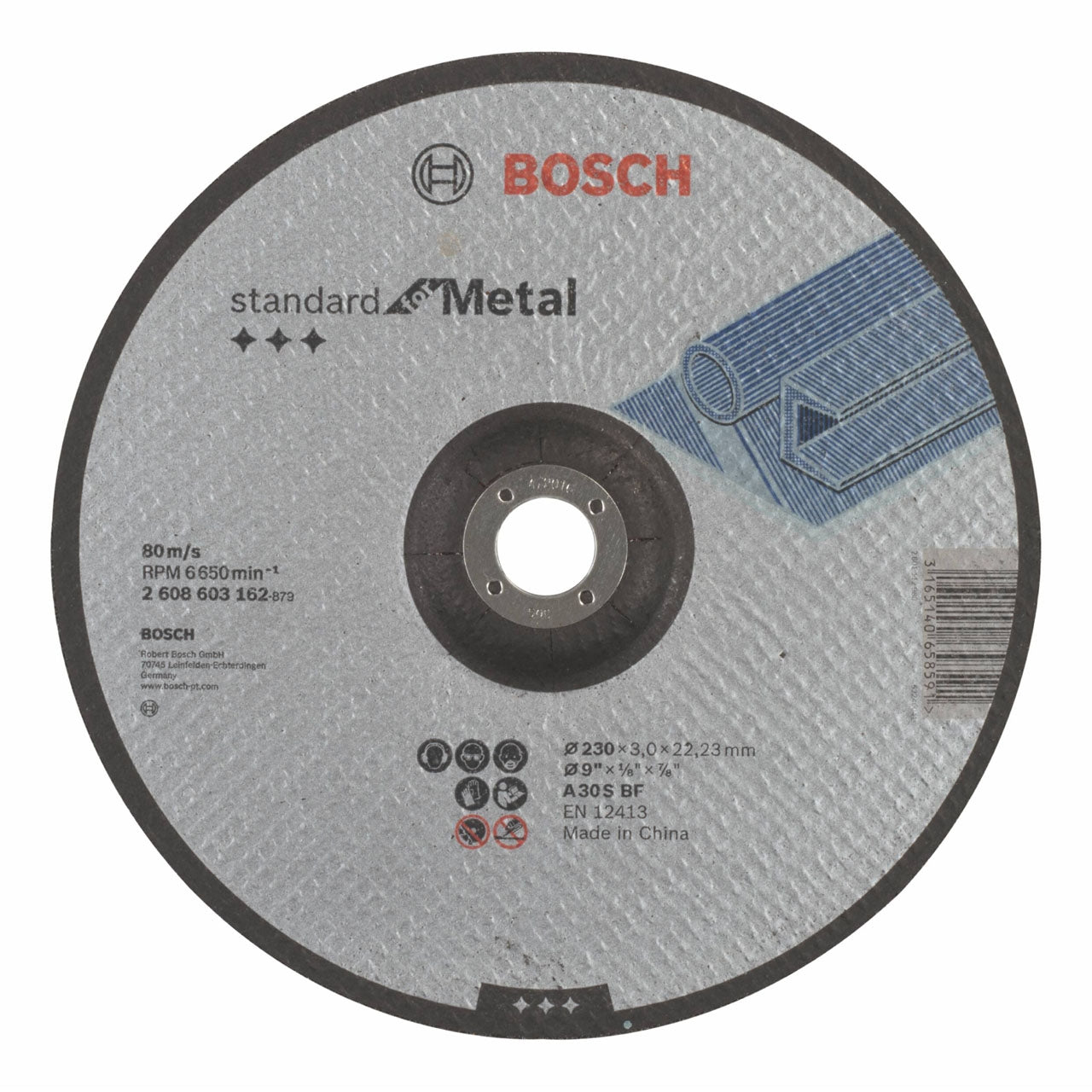 Disco de corte rebajado Bosch para amoladora 230 mm para metal