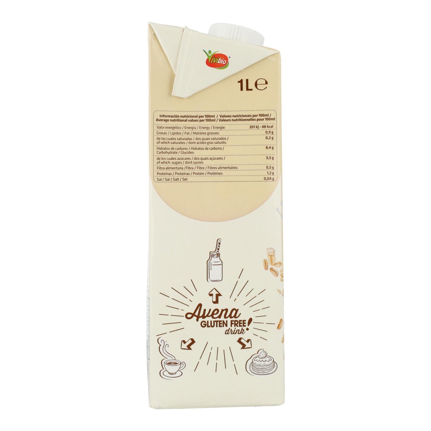 Bebida de Avena sin gluten Vivibio 1 L