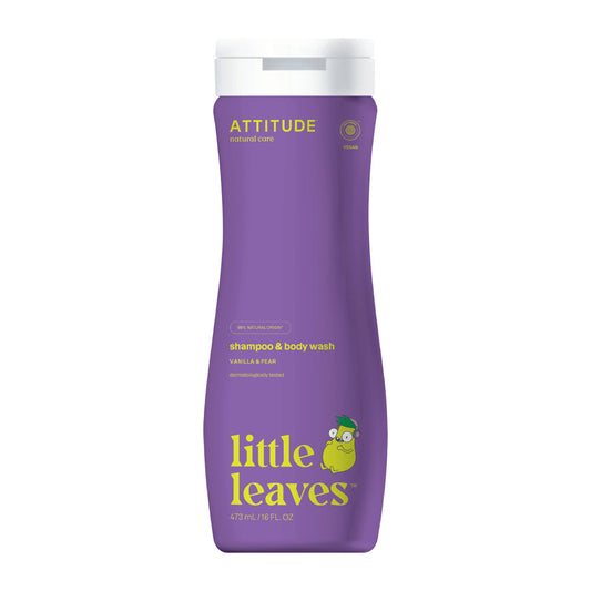 Gel y champú Little Leaves eco para niños Attitude 473 ml