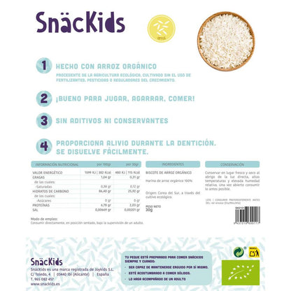 Snack ecológico para bebé +6 meses Biscotes Arroz