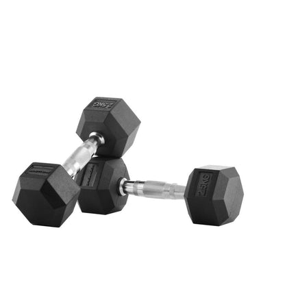 Mancuernas de goma hexagonales Bodytone (par) 2,5 kg