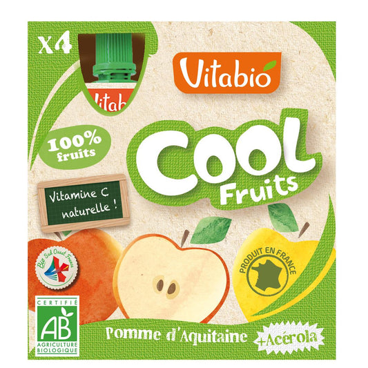 Pack 4x Cool Fruits Manzana Vitabio 90 g