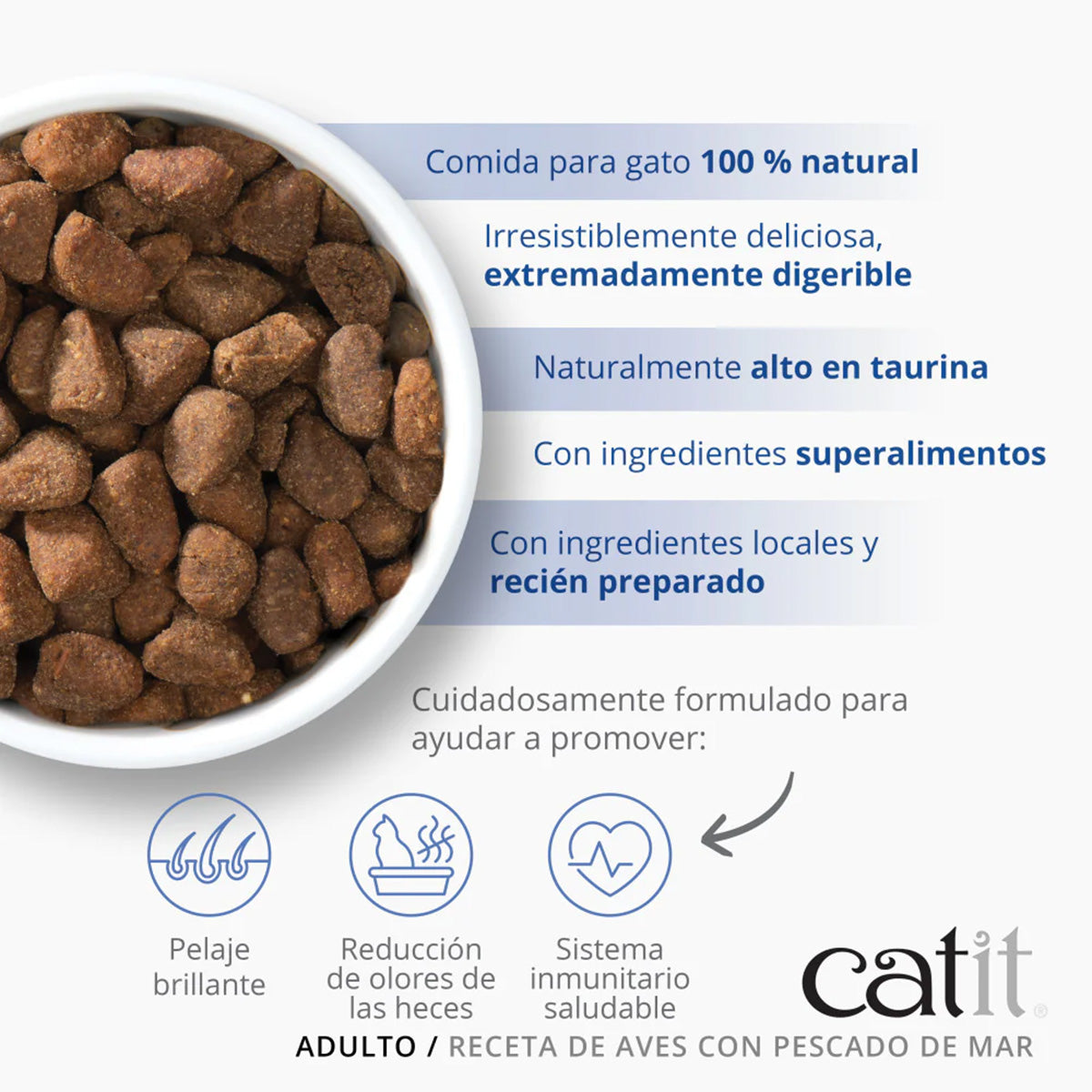 Pienso para gatos adultos con pescado de mar Recipes 2 kg Catit