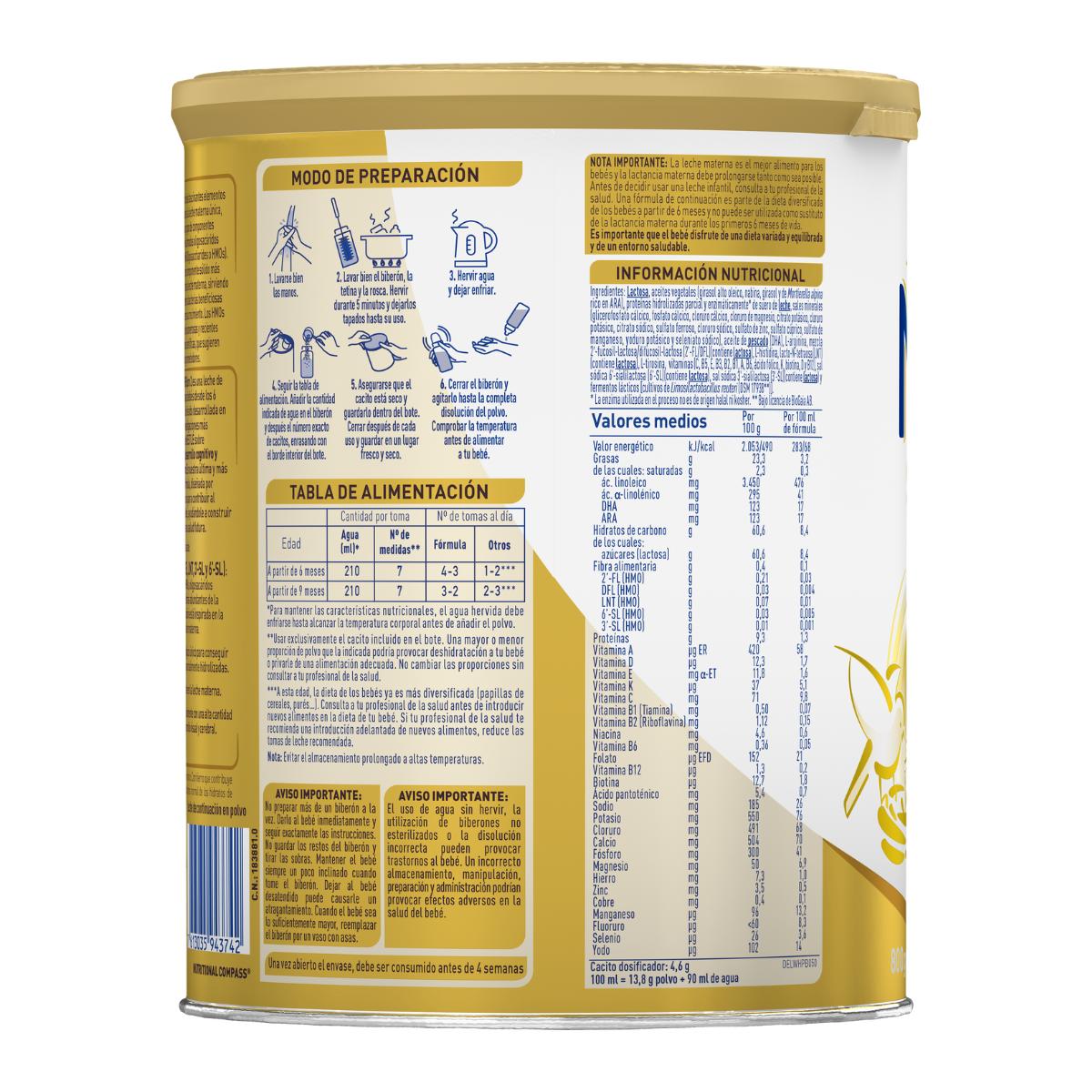 Nan Supremepro 2 Leche de continuación en polvo 6-12 meses Nestlé 800 g
