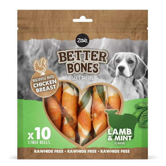 Rolls grandes envueltos en pollo para perros Cordero ZOË 12,5cm, 10 pcs