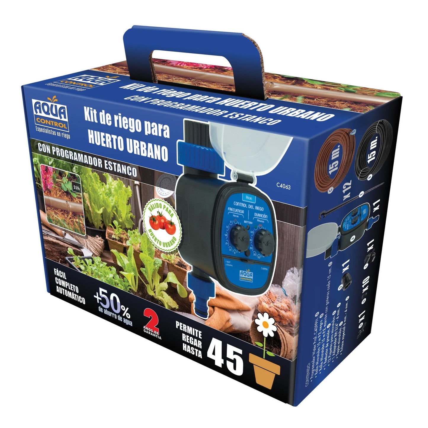 Kit de riego mesas de cultivo con programador Aqua Control