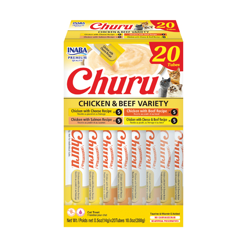 Churu Variedades de pollo con ternera Snack cremoso para gatos 20x14 g
