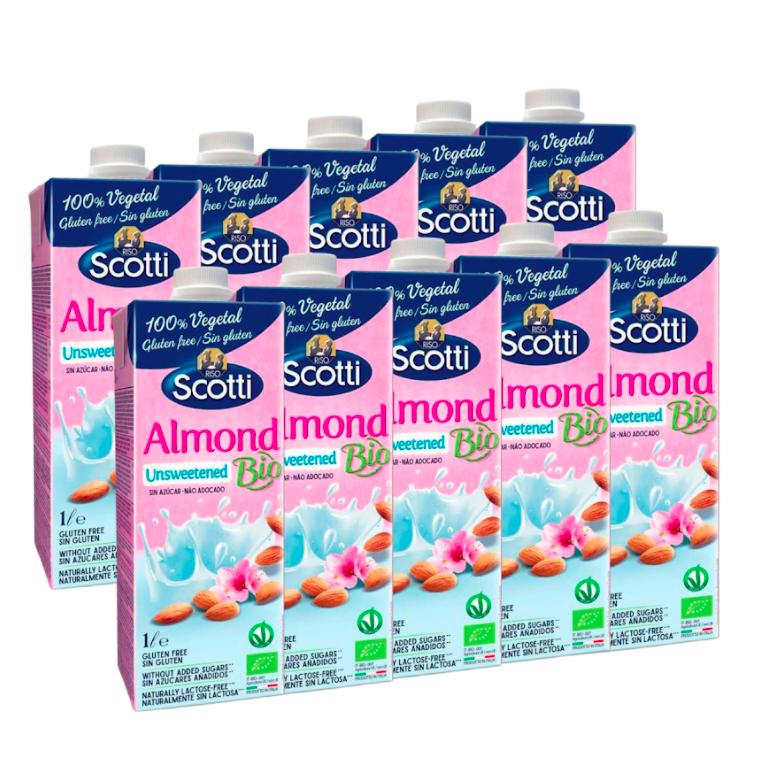 Pack 10x Bebida de Almendras sin azúcar BIO Scotti 1 L