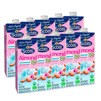 Pack 10x Bebida de Almendras sin azúcar BIO Scotti 1 L