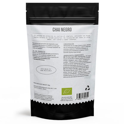 Té Negro Chai Latte ecológico a granel Edward Fields 60 g