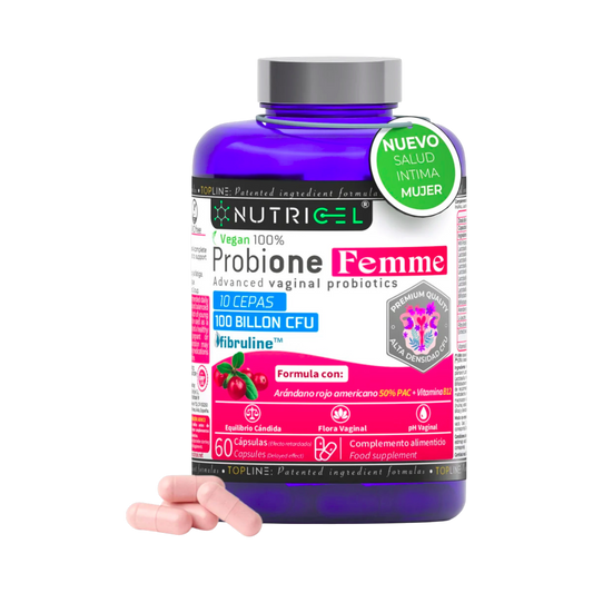 Probione Femme Probióticos Flora Íntima 100 mil M UFC Nutricel 60 cápsulas