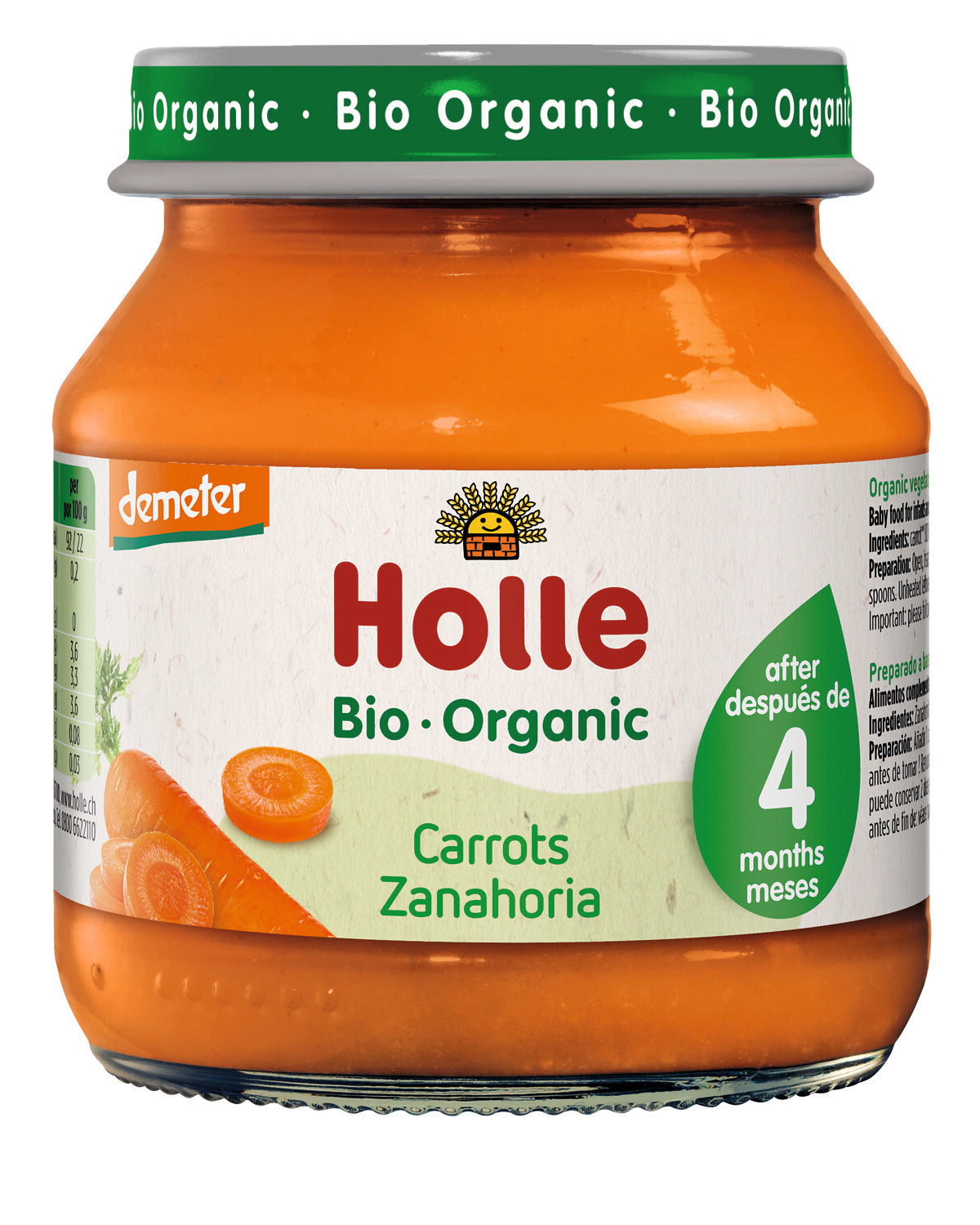 Tarrito de Zanahoria Demeter a partir 4 meses Holle 125g