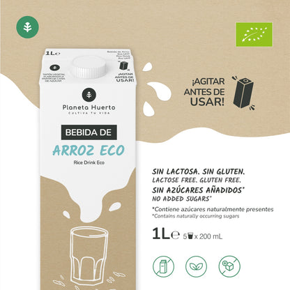 Pack 12x Bebida de Arroz Eco Planeta Huerto 1L
