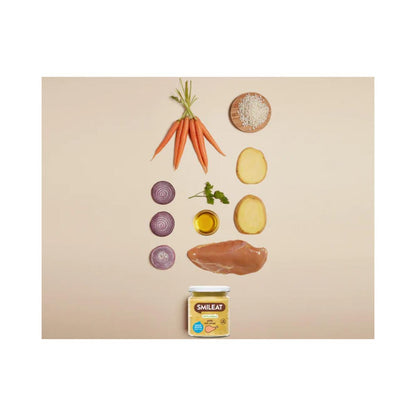 Pack 12x Tarrito BIO pollo con arroz +6 meses Smileat, 230g