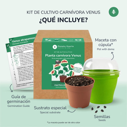 Kit de autocultivo Planta carnívora Venus atrapamoscas Planeta Huerto