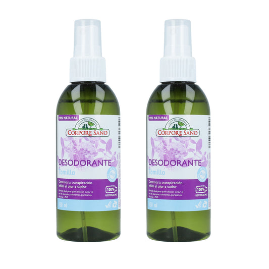 Pack 2x Desodorante tomillo Corpore Sano 150 ml