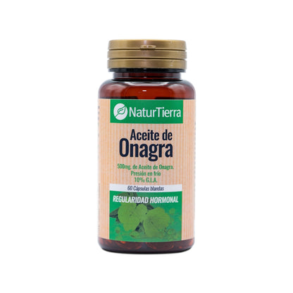 Aceite de onagra, 60 cápsulas blandas. NaturTierra