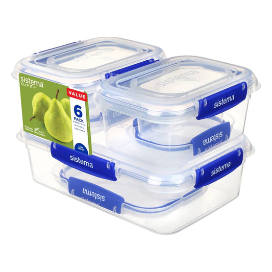 Pack recipientes herméticos Sistema Klip It+ 6 uds