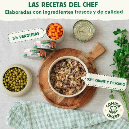 Pack Guiso del pescador salmón y cerdo para gatos 6x80 g Wild Balance