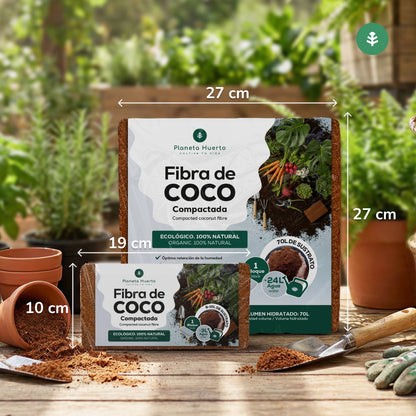 Sustrato Fibra de Coco Planeta Huerto 27 Litros