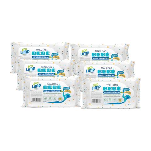 Pack 6x Toallitas Bebé  Mimidu ECO 60 Uds