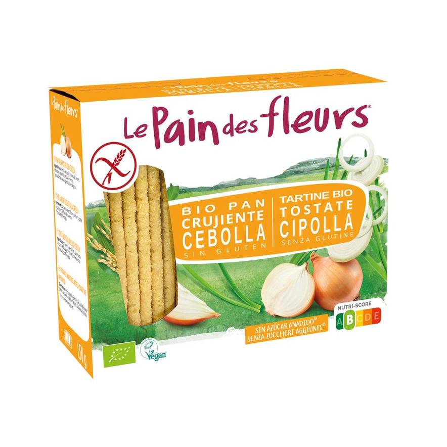 Tostada Crujiente Cracker con Cebolla sin glute BIO Le pain de fleurs 150 g