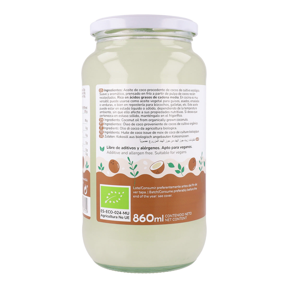 Pack 2x Aceite de coco ECO Planeta Huerto 860 ml