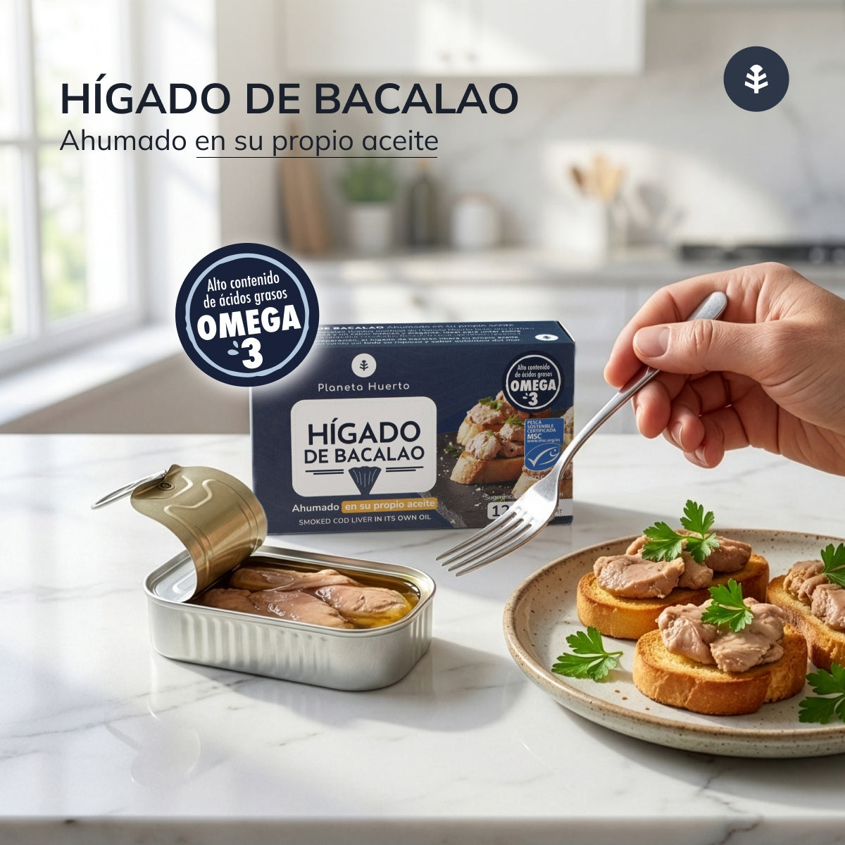 Hígado de bacalao en su propio aceite Planeta Huerto 120 g