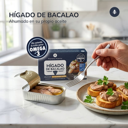Hígado de bacalao en su propio aceite Planeta Huerto 120 g