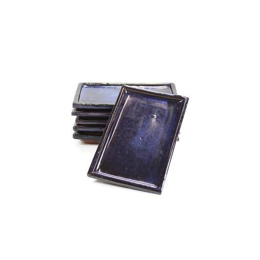 Plato cerámico para bonsáis rectangular Azul 15 cm