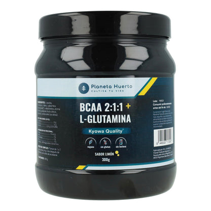 BCAA 2:1:1 + L-Glutamina Sabor Limón Planeta Huerto 300 g