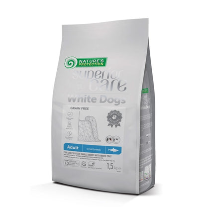 Pienso perros razas pequeñas con arenque White Dog 1,5 kg Nature's Protection