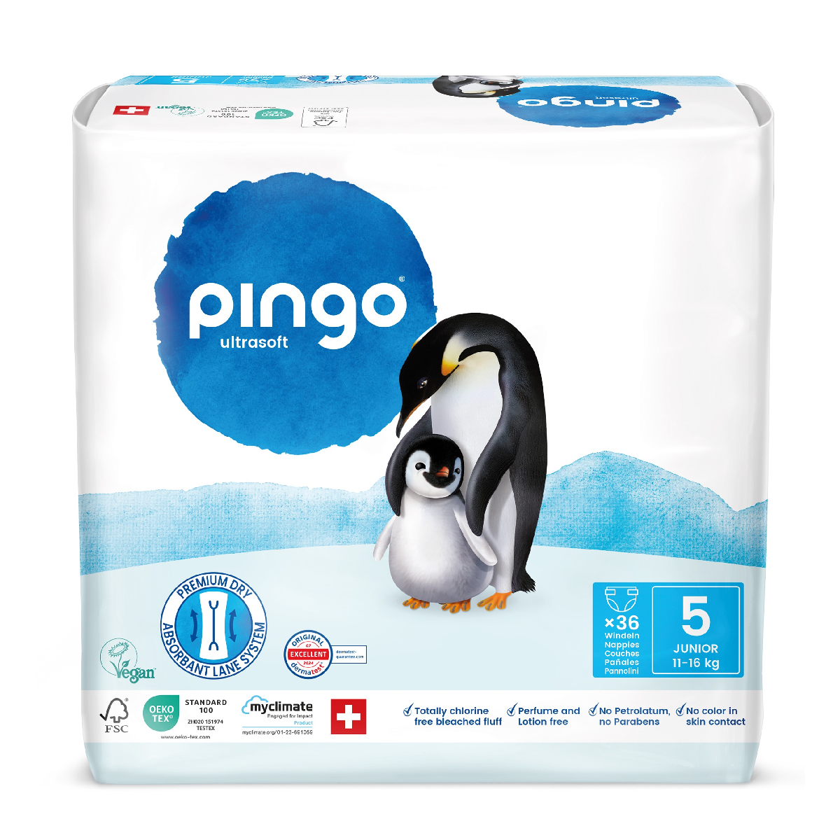 Pañales T5 (12-25kg) Pingo 36 Uds