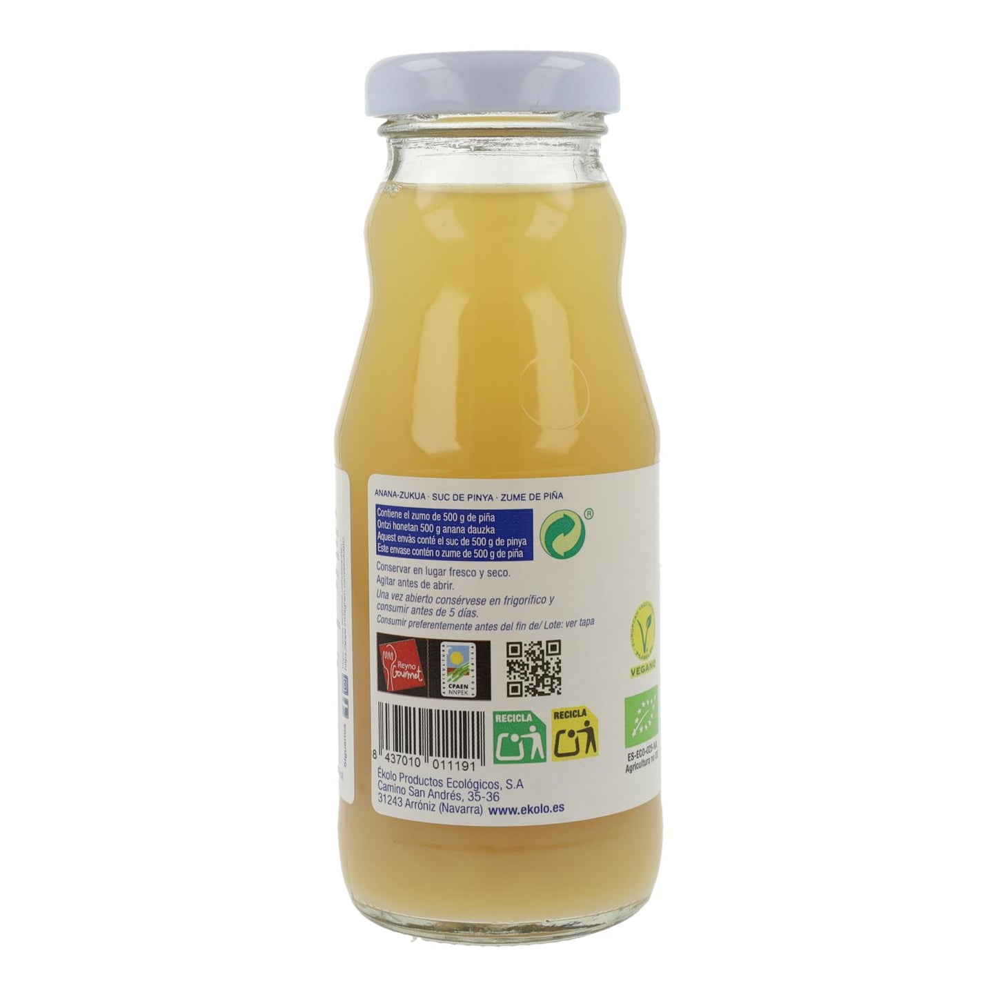 Zumo de Piña Bio 100% exprimido Ékolo