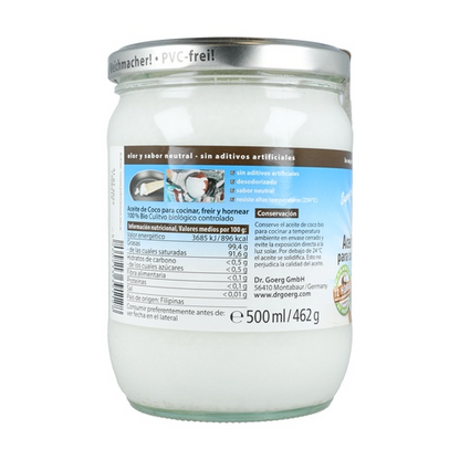 Aceite de coco desodorizado Dr. Goerg 500 ml