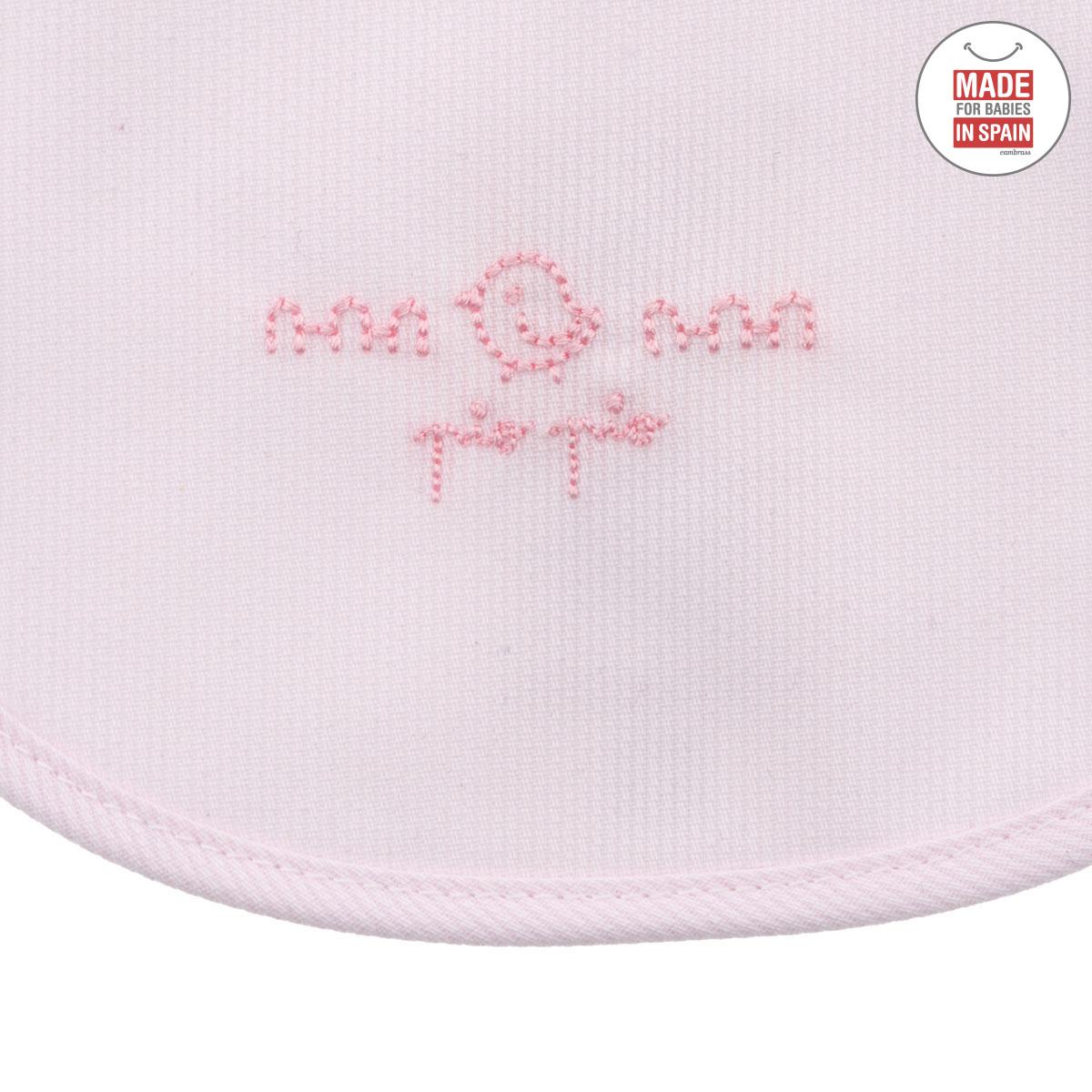 Babero cuadrado con Velcro Celeste 20x26 cm.