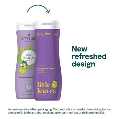 Gel y champú Little Leaves eco para niños Attitude 473 ml