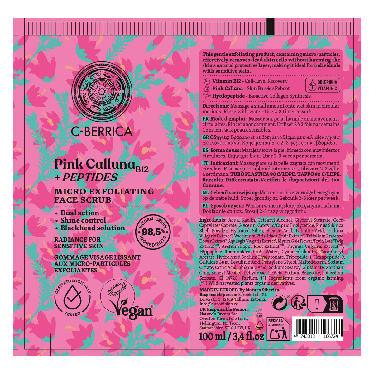 Exfoliante Facial de Micropartículas Natura Siberica 100 ml