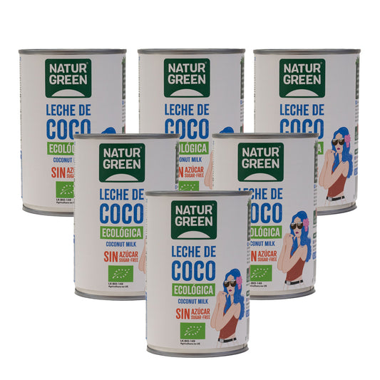Pack 6x Leche de Coco Bio NaturGreen 400 g