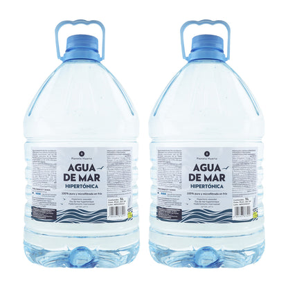 Pack 2 uds Agua de Mar Hipertónica Garrafa Planeta Huerto 5 L
