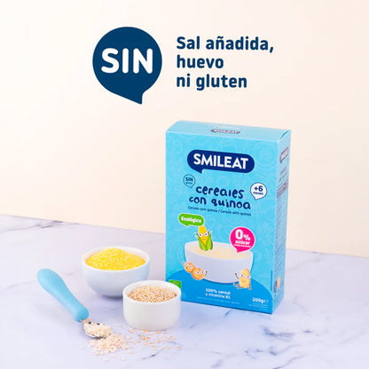 Papilla de cereales Sin Gluten con Quinoa Eco Smileat, 200g