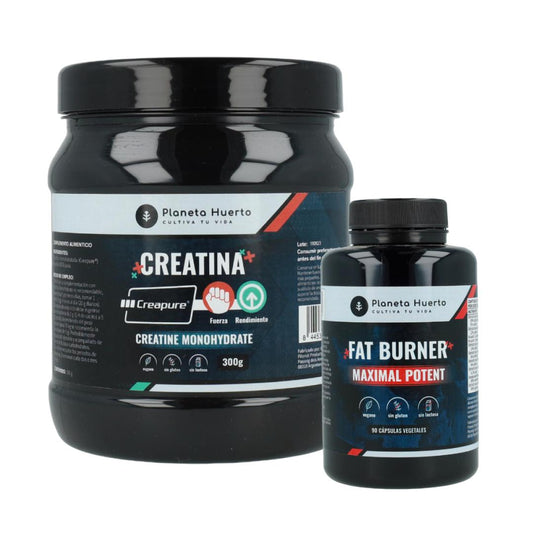 Pack rendimiento muscular: Creatina Creapure 300 g + Fat Burner 90 caps