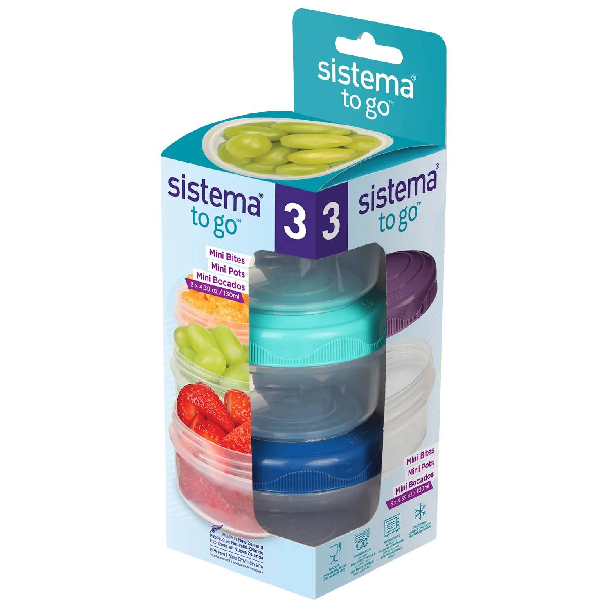 Pack recipientes herméticos Sistema Mini Bites To Go 3x130 ml