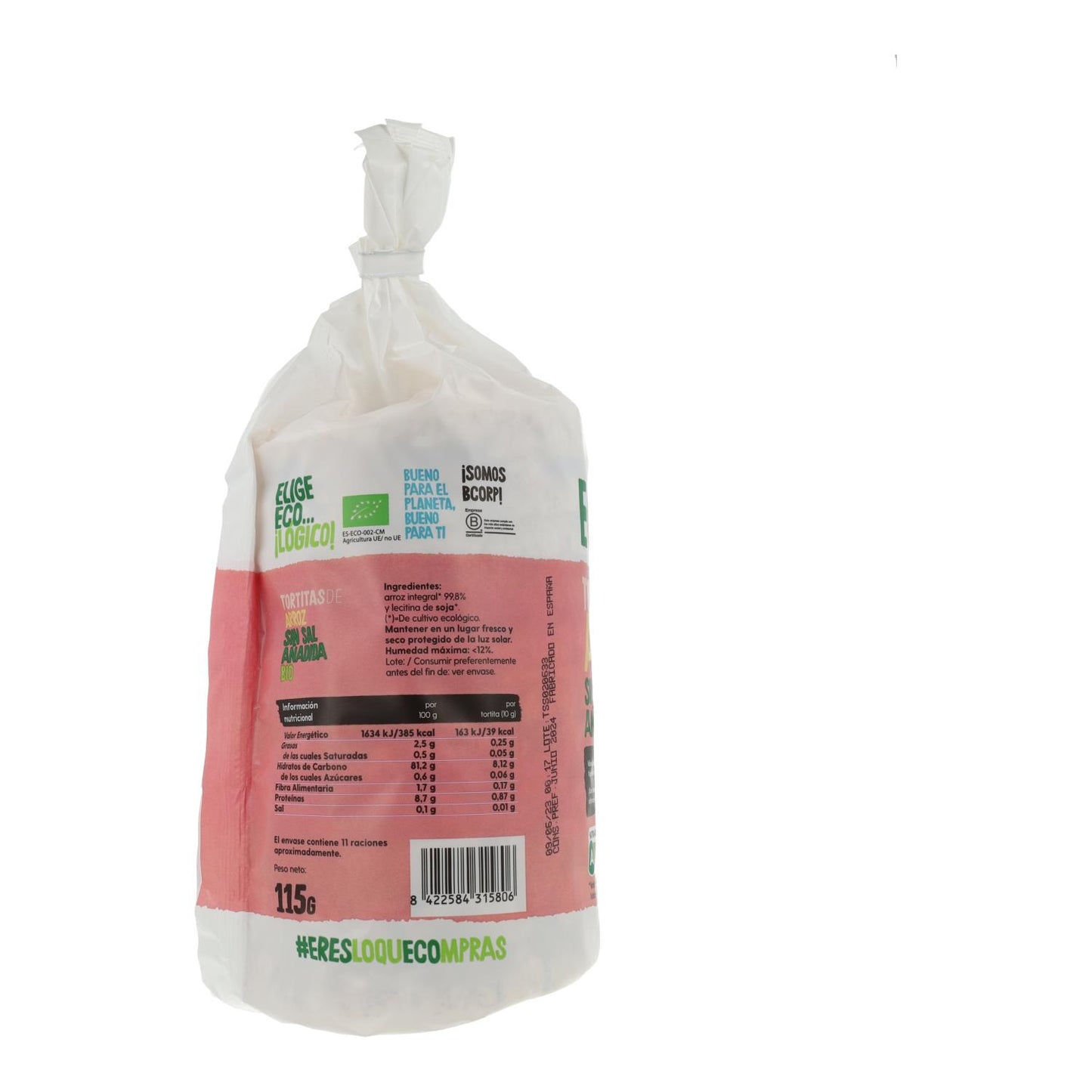 Tortitas de Arroz sin sal añadida Bio Ecocesta 15 gr